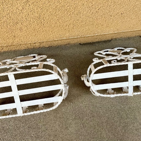 Vintage Hanging Iron Wall Planters - Picture 6 of 8